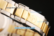 Rolex Daytona BMW Chronograph Miyota Quartz Movement Steel Case with Gold Bezel and Two Tone Strap