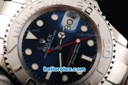 Rolex Yacht-Master Swiss ETA 2836 Automatic Movement Silver Case with Red Second Hand and SS Strap