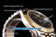 Rolex Datejust II Asia 2813 Automatic Two Tone Case/Bracelet with Black Dial and Roman Numeral Markers (BP)