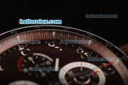 Tag Heuer Carrera Swiss Valjoux 7750 Automatic Movement Brown Dial with Brown Leather Strap