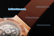 Hublot Big Bang Limited Edition Swiss Valjoux 7750 Automatic Movement Rose Gold Case with Diamond Bezel and Brown Dial