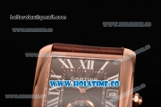Cartier Tank MC Swiss ETA 2824 Automatic Rose Gold Case with Brown Dial and White Roman Numeral Markers