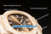 Patek Philippe NAUTILUS All Diamond Rose Gold Case With Clone Original Movement 1:1 Clone