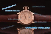 Glashutte Automatic Rose Gold Case with Rose Gold Dial and Brown Leather Strap