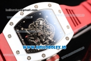 Richard Mille RM 055 Bubba Watson 9015 Automatic Ceramic Case with Black Dial Dots Markers and Rubber Strap