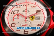 Scuderia Ferrari Lap Time Watch Chrono Miyota OS10 Quartz Red PVD Case with Black Bezel and White Dial - Arabic Numeral Markers