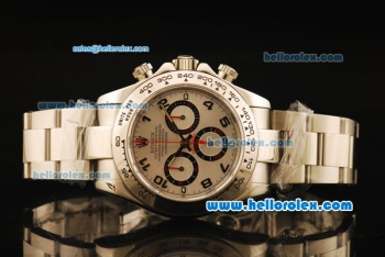 Rolex Daytona Swiss Valjoux 7750 Automatic Movement Full Steel with Silver Dial and Arabic Numerals