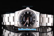 Rolex Milgauss Oyster Perpetual Swiss ETA 2836 Automatic Movement Silver Case with Black Dial and SS Strap