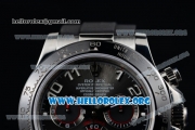 Rolex Daytona Chrono Clone Rolex 4130 Automatic Steel Case with Black Dial Ceramic Bezel and Black Rubber Strap (EF)