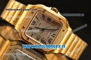 Cartier Santos De Cartier Yellow Gold Miyota 9015 Auto With Diamonds Bezel WJSA0010