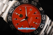 Tag Heuer Formula 1 200 Meters Automatic Movement Full Steel with Orange Dial and Black Bezel