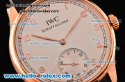 IWC Portuguese Vintage Asia 6497 Manual Winding Rose Gold Case with White Dial and Arabic Numeral Markers