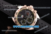 Tag Heuer Formula I Chronograph Senna Special Edition Miyota OS20 Quartz Rose Gold Case with Black Dial and Stick Markers