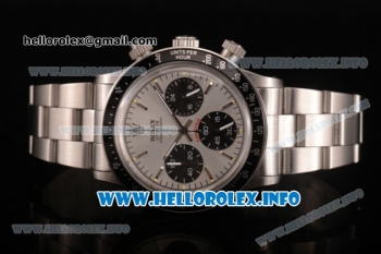 Rolex Daytona Vintage Chrono Miyota OS20 Quartz Steel Case/Bracelet with Silver Dial and Stick Markers