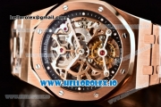 Audemars Piguet Royal Oak Skeleton Tourbillon Swiss Tourbillon Manual Winding Rose Gold Case Skeleton Dial With Dots Markers Rose Gold Bracelet