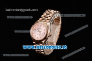 Rolex Datejust Swiss ETA 2671 Automatic Rose Gold Case with Pink Dial Diamonds Markers and Rose Gold Bracelet (BP)