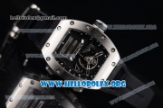 Richard Mille RM 69 Erotic Tourbillon Miyota 9015 Automatic Steel Case with Skeleton Dial Black Rubber Strap and Dot Markers