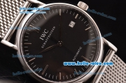 IWC Portofino Swiss ETA 2892 Automatic Steel Case with Stick Markers and Black Dial