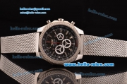 Breitling Bentley Barnato Racing Chrono Swiss Valjoux 7750-SHG Automatic Steel Case with Steel Strap Black Dial 1:1 Original