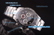 Rolex Daytona Automatic 7750 Coating Steel Case and Strap with Black Dial - Diamond Hour Markers