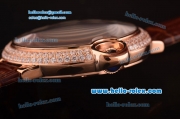 Cartier Ballon Bleu Tourbillon Seagull St8001 Tourbillon Manual Winding Rose Gold Case with Diamond Bezel and White Dial