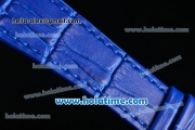 Patek Philippe Calatrava Miyota Quartz Steel Case with Silver Stick Markers and Blue Dial