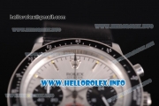 Rolex Daytona Vintage Edition Miyota Quartz Steel Case with Grey Nylon Strap Stick Markers and Silver Dial (GF)