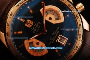 Tag Heuer Carrera Calibre 17 Swiss valjoux 7750 Automatic Movement Rose Gold Case with Black Dial - RG Markers