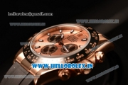 Rolex Daytona Clone Rolex 4130 Automatic Chrono Rose Gold Case Brown Dial Dots Markers With Rose Gold Bezel Black Rubber Strap(AR)