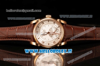 Parmigiani Chronometre Clone Original Movement Rose Gold Case With Calfskin Leather Sliver Dial