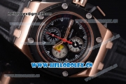 Audemars Piguet Royal Oak Offshore Grand Prix Automatic Chronograph Miyota OS10 Quartz Rose Gold Case with Black Dial Stick Markers and Black Leather Strap (EF)