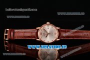 Vacheron Constantin Patrimony Miyota 9015 Automatic Rose Gold Case with Silver Dial and Rose Gold Roman Numeral/Diamonds Markers