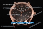 Patek Philippe Grand Complications Perpetual Calendar Miyota Quartz Rose Gold Case with Black Dial and Arabic Numeral Markers