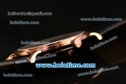 Patek Philippe Calatrava Miyota OS2035 Quartz Rose Gold Case with White Roman Numeral Markers and Black Dial