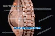 Audemars Piguet Royal Oak Chronograph Swiss Valjoux 7750 Automatic Rose Gold/Diamonds Case with Diamonds Bezel Diamonds Dial and Stick Markers (EF)