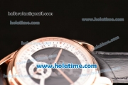 Vacheron Constantin Malte Asia ST25 Automatic Rose Gold Case with Black Leather Strap and White/Black Dial