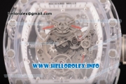 Richard Mille RM 56-01 Tourbillon Miyota 6T51 Manual Winding Sapphire Crystal Case with Skeleton Dial and Aerospace Nano Translucent Strap - White Inner Bezel