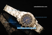 Rolex Datejust Automatic Movement ETA Coating Case with Diamond Markers/Bezel and Steel Strap-Lady Model