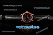 Rolex Cellini Time Asia 2813 Automatic Rose Gold Case with Rose Gold Stick Markers and Black Dial