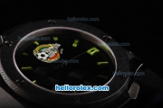 Hublot Big Bang Swiss Valjoux 7750 Automatic Movement Full Ceramic Case with Black Dial and Green Stick Markers