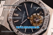 Audemars Piguet Royal Oak 41MM Swiss Tourbillon Manual Winding Full Steel with Diamonds Bezel and Blue Dial (FT)