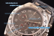 Rolex Daytona ETA Original 7750 Automatic Steel Case/Strap with Grey Dial and Arabic Numeral Markers