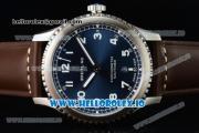 Breitling Navitimer 8 Swiss ETA 2824 Automatic Steel Case Blue Dial With Arabic Numeral Markers Brown Leather Strap(ZF)