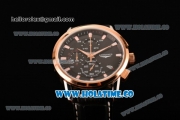 Longines Master Complications Miyota OS10 Quartz Steel Case with Rose Gold Bezel and Black Dial - Stick Markers