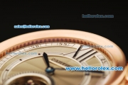 Cartier Calibre Swiss Tourbillon Manual Winding Movement Rose Gold Case with Brown Leather Strap