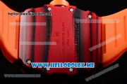 Richard Mille RM 35-01 RAFA Miyota 9015 Automatic PVD Case with Skeleton Dial and Orange Rubber Strap Dot Markers