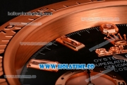 Rolex Daytona Swiss Quartz Rose Gold Case with Black Dial Wall Clock