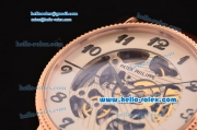 Patek Philippe Grand Complications Asia 3836 Automatic Rose Gold Case with Brown Leather Strap Skeleton Dial Numeral Markers