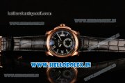 Cartier Calibre De Asia ST16 Automatic Rose Gold Case with Black Leather Strap Roman Numeral Markers and Black Dial Cartier Calibre De Asia ST16 Automatic Rose Gold Case with Black Leather Strap Roman Numeral Markers and Black Dial
