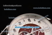 Tag Heuer Mikrograph Chrono Miyota OS10 Quartz Steel Case with Brown Leather Strap and White/Brown Dial